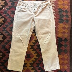 Women's Light Pink Cropped Straight Leg Jeans